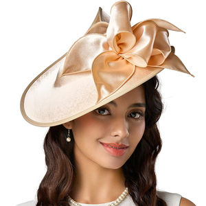 Vente chaude Deluxe Haute Qualité Femmes Kentucky Derby <span class=keywords><strong>Robe</strong></span> Église Fête De <span class=keywords><strong>Mariage</strong></span> Satin Église <span class=keywords><strong>Chapeau</strong></span> - Product Image 4