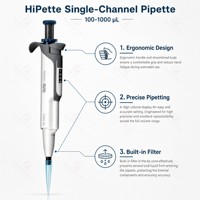 Micropipette numérique précise 100/1000 µl avec filtre intégré, ergonomique, pour manipulation de liquides en laboratoire de chimie