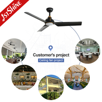 Ventilateur de plafond 1stshine avec pales en ABS, télécommande, qualité commerciale, personnalisable OEM/ODM, économe en énergie, innovant, avec lumière LED