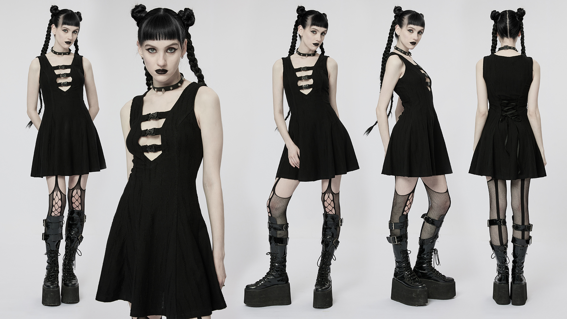 Punk Rave Cyberpunk Sleeveless Dress Sexy Hollow-Out Adjustable A-Line Dress | eBay Punk Rave Cyberpunk Sleeveless Dress Sexy Hollow-Out Adjustable A-Line Dress | eBay