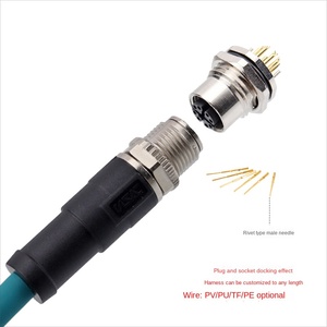Conector de Aviación MXTD M12 Tipo X de 8 Núcleos, Enlazado por Cable, Resistente al Agua, Accesorios para Conectores - Product Image 5
