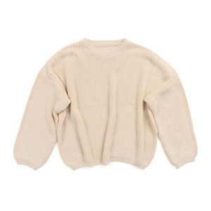 Pull d'hiver pour enfants de couleur unie, à manches longues, pour bébé fille, pull en tricot personnalisé pour enfants - Product Image 2