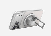Support magnétique pour téléphone en alliage d'aluminium léger, mini support de bureau doublement pliable avec anneau et dragonne