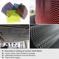 Panneau en métal expansé en aluminium, revêtu par poudrage, à trous en losange, pour façade, plafond, revêtement, filtration, écran, décoration