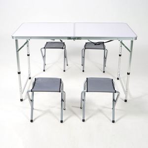 Outdoor Furniture Portable Folding <b>Table</b> Aluminum Alloy Thickened <b>Picnic</b> Stall Training Exhibition <b>Table</b> Chair Height-Adjustable - Product Image 2