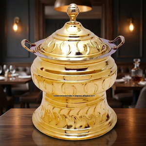 Ensemble de réchauds de buffet en laiton doré, style moderne et traditionnel de luxe, pour mariages, banquets, salles de réception et traiteurs - Product Image 2