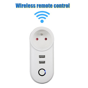 สำหรับ wonplug ไวไฟไร้สายปลั๊กอัจฉริยะสหรัฐสหราชอาณาจักรสำหรับสวิส Tuya APP รีโมทคอนโทรล16A มิเตอร์พลังงานซ็อกเก็ต2พอร์ต USB Alexa Google - Product Image 1