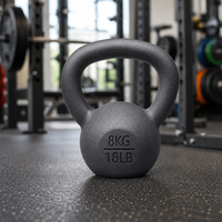 Kettlebell en fonte avec logo personnalisé HUISHENG, revêtement en poudre, pour CrossFit, musculation, entraînement de force à domicile ou en salle de sport commerciale