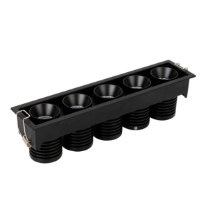 Luminaria Lineal COB Ajustable de 5W, Moderna, Empotrada, LED, Multicabezal, para Oficina, IP40, CRI97, Regulable, con Rejilla - Product Image 1