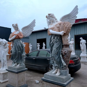 Estatua <span class=keywords><strong>de</strong></span> Mármol <span class=keywords><strong>de</strong></span> Tamaño Real, Escultura <span class=keywords><strong>de</strong></span> Mujer Tallada a Mano en Piedra Natural con Flores - Product Image 5