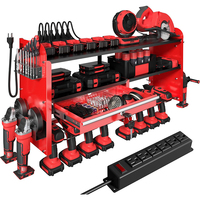 Organisateur d'outils électriques robuste, support pour 8 perceuses, support pour meuleuse, support pour marteau, cadre métallique, support universel pour outils électriques de garage