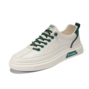 Zapatillas Deportivas Transpirables de Primavera para Hombre, Zapatillas Deportivas Blancas de Caña Baja, Zapatos Casuales para Caminar con Parte Superior de PU y Plantilla Cómoda - Product Image 5