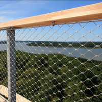 Rampe d'escalier en acier inoxydable maille de corde Clôture de balcon filets de câble en métal maille de corde Balustrade de main courante