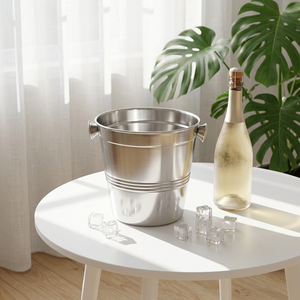 Wholesale Premium Stainless Steel <b>Ice</b> Bucket Dual Side Handles Rust Resistant Silver Finish 3L Capacity Food Contact Safe - Product Image 3