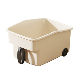 Cabinet <b>Storage</b> <b>Box</b> With Handle Cream Color Rectangle Standing Type For <b>Kitchen</b> Cabinet Organizer Desktop <b>Storage</b> Organizers - Product Image 5