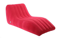 Chaise longue gonflable floquée en PVC en forme de S