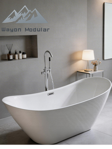 Baignoire autoportante de luxe Wayon en acrylique avec design ergonomique pour une immersion relaxante - Product Image 6