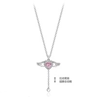 Collier pendentif SongYi en cuivre plaqué argent, motif ailes d'ange Cupidon, papillon, amour, chaîne en acier inoxydable, collier tendance