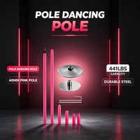 Barre de danse à hauteur réglable avec mode rotatif et statique 2-en-1, barre de scène en acier amovible pour club