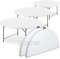 Table et chaises pliantes d'extérieur en plastique HDPE blanc, table ronde pliable pour camping et pique-nique, vente chaude