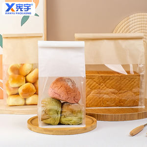 Bolsa de Embalaje de Alimentos Kraft Marrón y Blanca Personalizada, Ecológica, Resistente al Aceite, <span class=keywords><strong>con</strong></span> Cierre Metálico para Pasteles de <span class=keywords><strong>Queso</strong></span> y Productos Horneados - Product Image 2