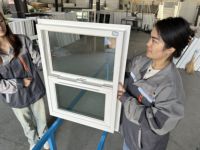 Fenêtre à guillotine simple de style américain en PVC/UPVC pour résidences