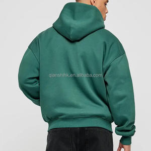 Custom Zip up <b>Bulk</b> Baggy Hoodies for Men Streetwear Oversize 100% Cotton Boxy Cropped Zip up Hoodie Manufacturers - Product Image 3