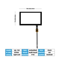 Écran tactile capacitif intégré de 5 pouces avec dureté 3H et résolution 800x480 pour la navigation automobile et le contrôle industriel