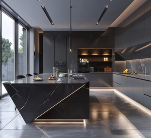 가구 팬트리 풀세트 주방 캐비닛 원목 & MDF 풀 아일랜드 싱크대 포함 조립식 주방 캐비닛 - Product Image 2