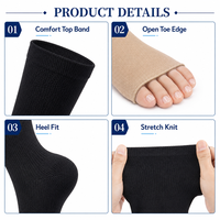 Chaussettes de compression médicales 20-30 mmHg à bout ouvert, hauteur genou, à compression graduée pour femmes et hommes, OEM, marque privée
