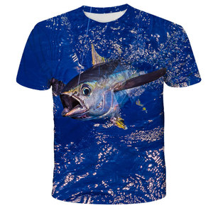 Été Harajuku Carp Fish Print Hommes Femmes T Shirts Casual Breathable Round Neck Short Sleeve Sports Oversized T-shirts Clothing - Product Image 1