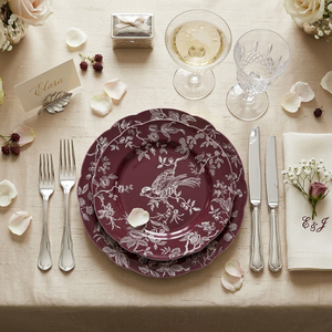 Platos de Cerámica Vintage Chic con Diseño Botánico, Vajilla de Porcelana Fina con Borde Ondulado para Bodas, Eventos, Banquetes y Catering - Product Image 3