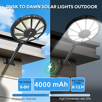 Lampes murales solaires extérieures 590 LED IP66 étanches 6000K lumière du jour avec détecteur de mouvement rechargeables pour jardin/cour