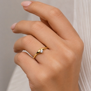 Bague en or 22 carats avec diamants pour femme, bague en or élégante de créateur, bijoux élégants à porter au quotidien, bague tendance moderne, cadeau pour elle - Product Image 6