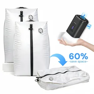 <span class=keywords><strong>Sac</strong></span> de compression sous vide 17L PET+PE avec pompe, <span class=keywords><strong>sac</strong></span> de rangement réutilisable et scellable pour vêtements de voyage, bagages, gain de place, blanc - Product Image 1