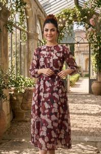 Women's Floral Midi <b>Dress</b> Elegant Summer Casual <b>Dress</b> Short Sleeve A Line Swing <b>Dress</b> Boutique Fashion Style for Women - Product Image 4
