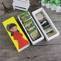Boîte d'emballage pliable pour cookies, boîte d'emballage pour macarons, gâteau doux, 17.5x6x4.9cm, 10 pièces