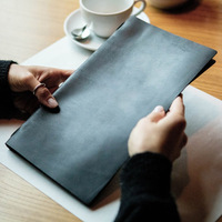 Offre Spéciale : Porte-Menus A4 en Cuir PU avec Élastique, Classeur Vintage pour Factures, Élégant Porte-Menu pour Restaurant, Hôtel, Café
