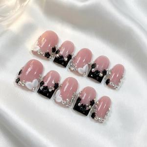 <span class=keywords><strong>Uñas</strong></span> Acrílicas Hechas a Mano, <span class=keywords><strong>Cortas</strong></span>, Estilo Y2K, Forma de Pico de Pato, para Baile de Graduación, <span class=keywords><strong>Uñas</strong></span> Postizas de Lujo Personalizadas, Venta al Por Mayor - Product Image 3