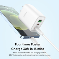 Chargeur rapide Miccell 65W PD3.0 USB-C adaptateur secteur avec protection OTP/OVP pour téléphone portable et ordinateur portable (sortie 30W)