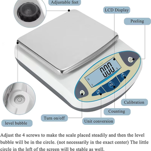 <span class=keywords><strong>Balance</strong></span> analytique électronique de laboratoire 5 kg 0,01 g de précision, affichage LED/LCD en plastique, <span class=keywords><strong>balance</strong></span> de précision pour la cuisine, les bijoux, la science - Product Image 5