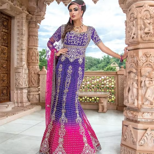 Élégante robe de mariée indienne/pakistanaise longueur au sol avec broderie Zardozi lourde pour mariage - Product Image 4