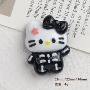 การ์ตูนฮาโลวีนน่ารักฟักทองผีโครงกระดูก KT แมวตกแต่ง <span class=keywords><strong>DIY</strong></span> เรซิ่นกะโหลกลูกแมวเครื่องประดับโทรศัพท์ขยะเครื่องประดับ - Product Image 6