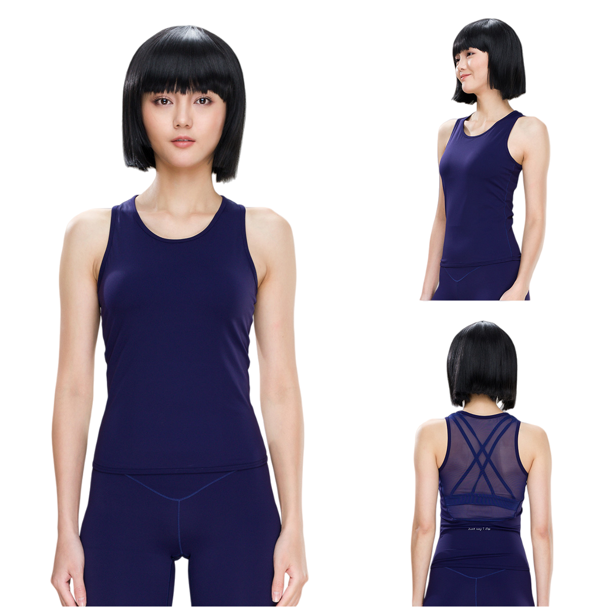 Women's Plus Size Lightweight Brushed Yoga Tank Top with Hollow-Back Design Double-Strap Sports Vest for Outdoor Running Fitness