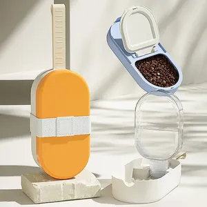 Modern 2 in 1 Plastic Dog & Cat Food Storage Portable Pet <b>Water</b> <b>Container</b> Dog Feeder Puppy Drinking Bowl - Product Image 1