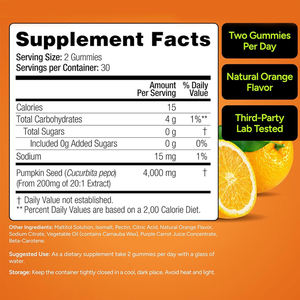 Integratore di Olio di Semi di Zucca Naturale in Gommose 4000mg, Supporto per Capelli, Pelle e Sistema Immunitario, Estratto di Zucca in Gommose - Product Image 2