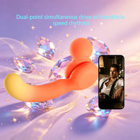 Vibrateur à double extrémité en silicone platine avec tête incurvée pour clitoris, contrôlé par IA, bruit de 60 dB, rechargeable par DC, étanche IPX7
