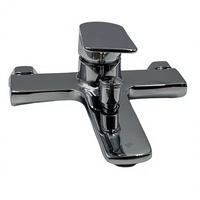 Robinet de baignoire mural monocommande en alliage de zinc chromé, eau chaude et froide, avec inverseur, pour projets hôteliers, mitigeur de douche et bain