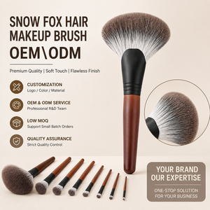 Juego de Brochas de Maquillaje de Pelo de Zorro de las Nieves de Lujo, Brochas Profesionales de Pelo Animal Natural para Polvo, Rubor, Iluminador y Sombra de Ojos, Logotipo Personalizado - Product Image 5