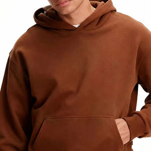 Sudadera con Capucha de Algodón 100% Suave, Estilo Vintage, Hombros Caídos, Diseño Oversize, Logotipo Personalizado, Patrón Sólido, Regalo Único de Invierno para Hombre - Product Image 2